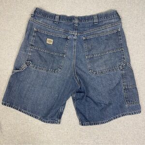 VTG Lee‎ Dungarees Shorts Mens 36 9” Blue Jeans Carpenter Utility 90s USA Made